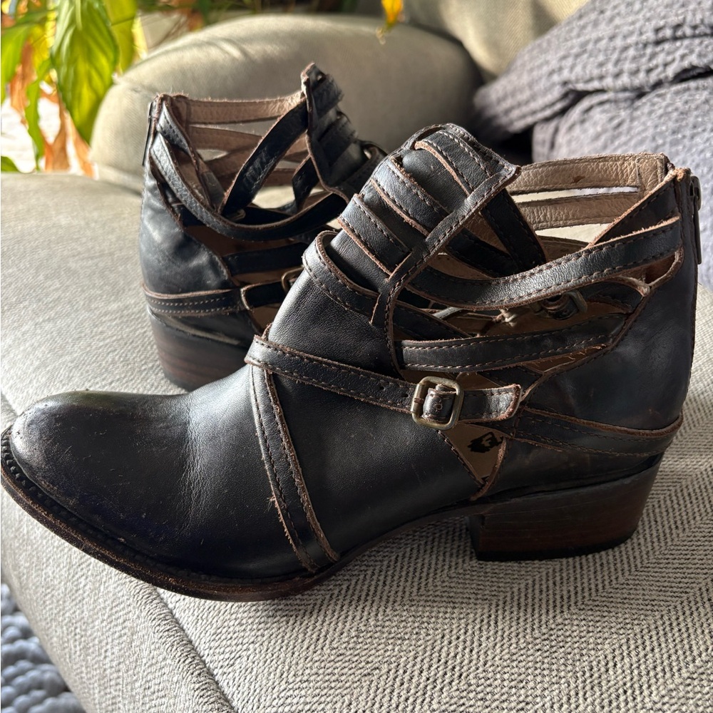 Freebird Black and Brown Ankle Booties